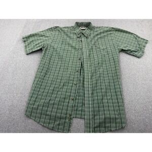 Vintage Wrangler Shirt Mens XXL Green Plaid Short Sleeve Button Up Riata